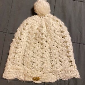 Crochet white hat from Claire’s